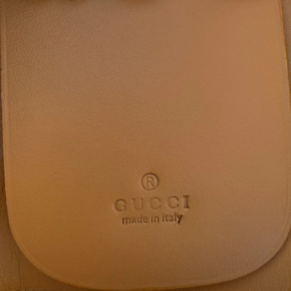 Gucci 6 ring key card holder GG logo canvas + leather orange tan stripe - Picture 9 of 13